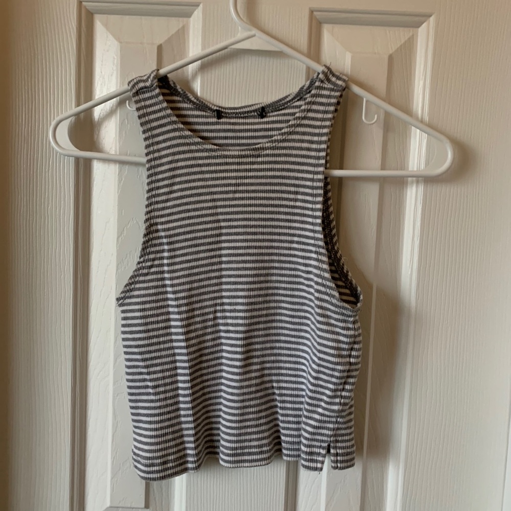 body con striped crop tank